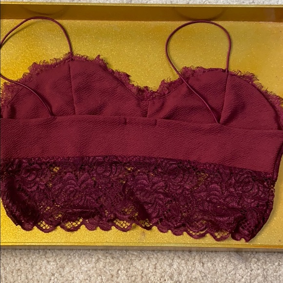 Burgundy lace Violet bralette - Picture 3 of 4